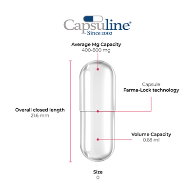 Colored Size 0 Empty Gelatin Capsules by Capsuline - White/White 1000 Count - 1000