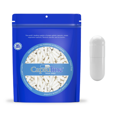 Capsuline Separated Size 0 White Gelatin Empty Capsules 1000 Count - 1000