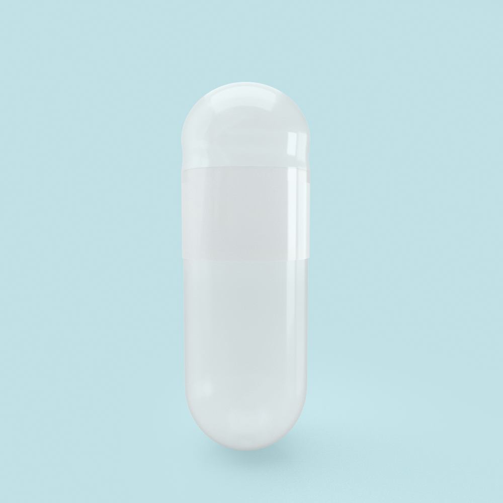 Sans dioxyde de titane (TiO2) – Capsules de gélatine vides colorées taille 00 – Blanc/blanc – 1000 unités – 1000
